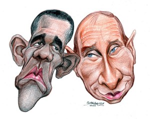 karikatur obama-putin theater