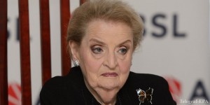 epa04220293 Former US Secretary of State Madeleine Albright at a press conference at the 5th ABSL Conference 'Poland - taking the World' in Poznan, Poland, 23 May 2014. The ABSL (Association of Business Service Leaders) conference, 25 years after the June elections and 10 after the Polish accession to the European Union, is on further strengthening of the Polish position internationally.  EPA/JAKUB KACZMARCZYK POLAND OUT