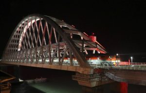 First passenger train running between St Petersburg and Sevastopol over Crimea Bridge