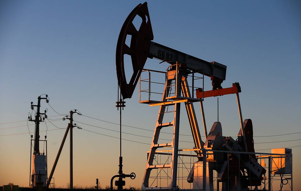 Oil pump jacks in Tatarstan, Russia